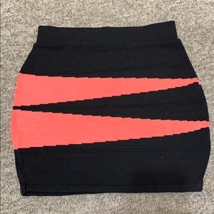 Black and orange spandex skirt